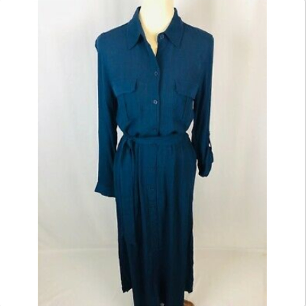 Soft Surroundings Gauze Maxi Dress Navy Blue 2X